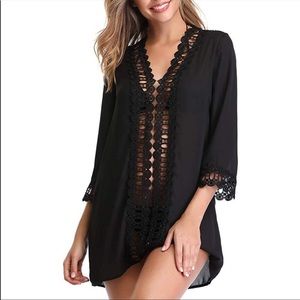 Miyang Black Lace swim coverup Size S